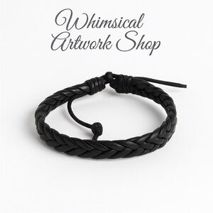 Genuine leather adjustable bracelet.